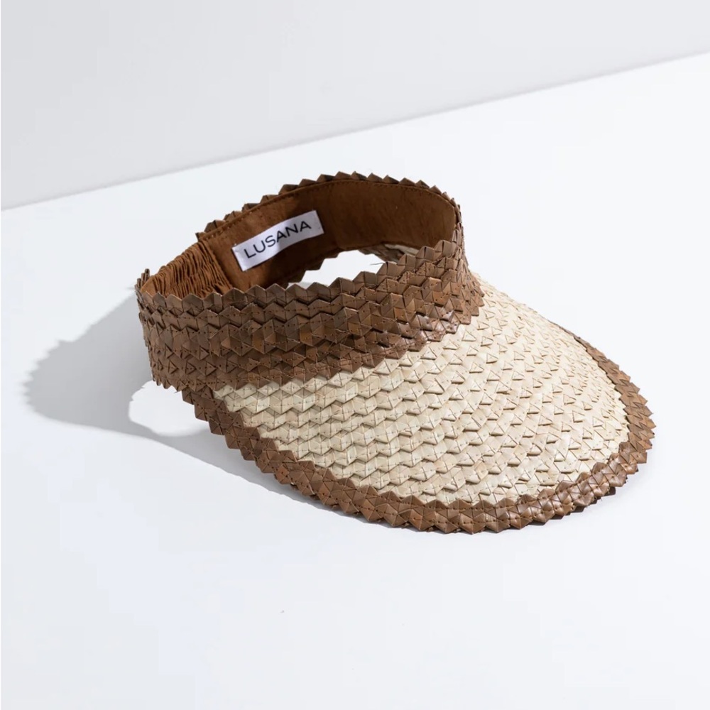 LUSANA BANDED BAHA VISOR BROWN-OFF WHITE (one size)